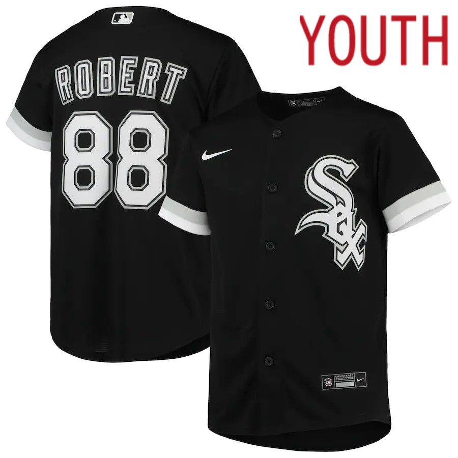 Youth Chicago White Sox #88 Luis Robert Nike Black Alternate Replica Player MLB Jersey